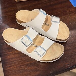 Birkenstock Arizona White Dual-Strap Sandals
